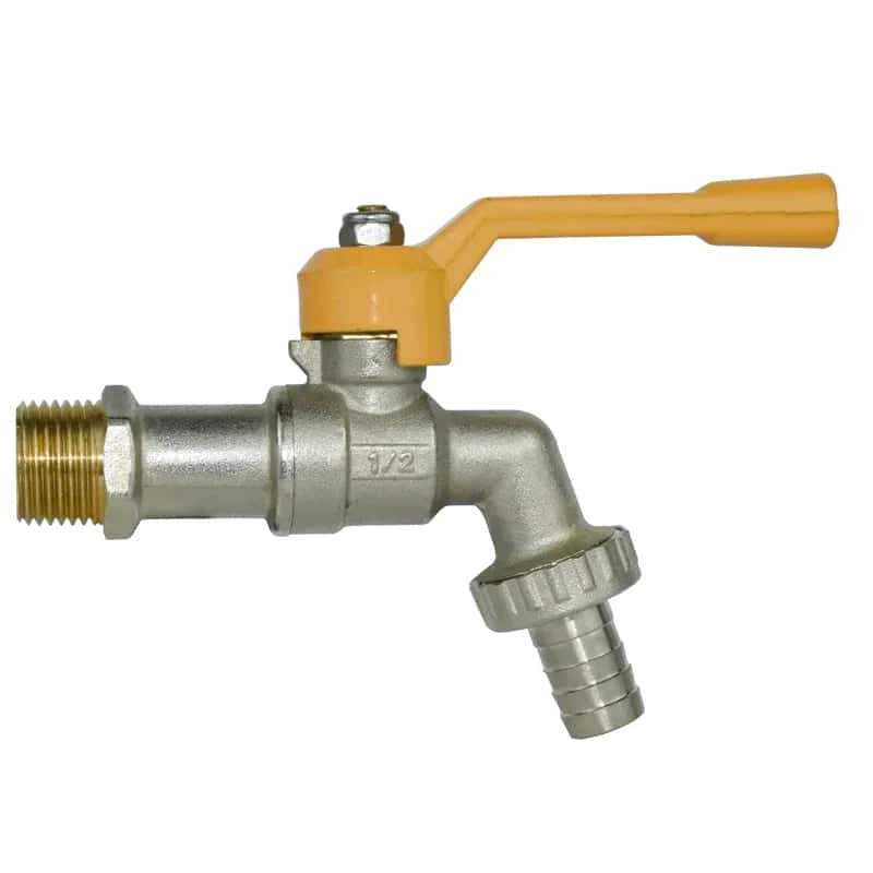 Buitenkraan voor tuin 1 uitgang gele klep - Zilver - Messing 45 97647607 b2b2 43c6 9d8e 97235ede6281
