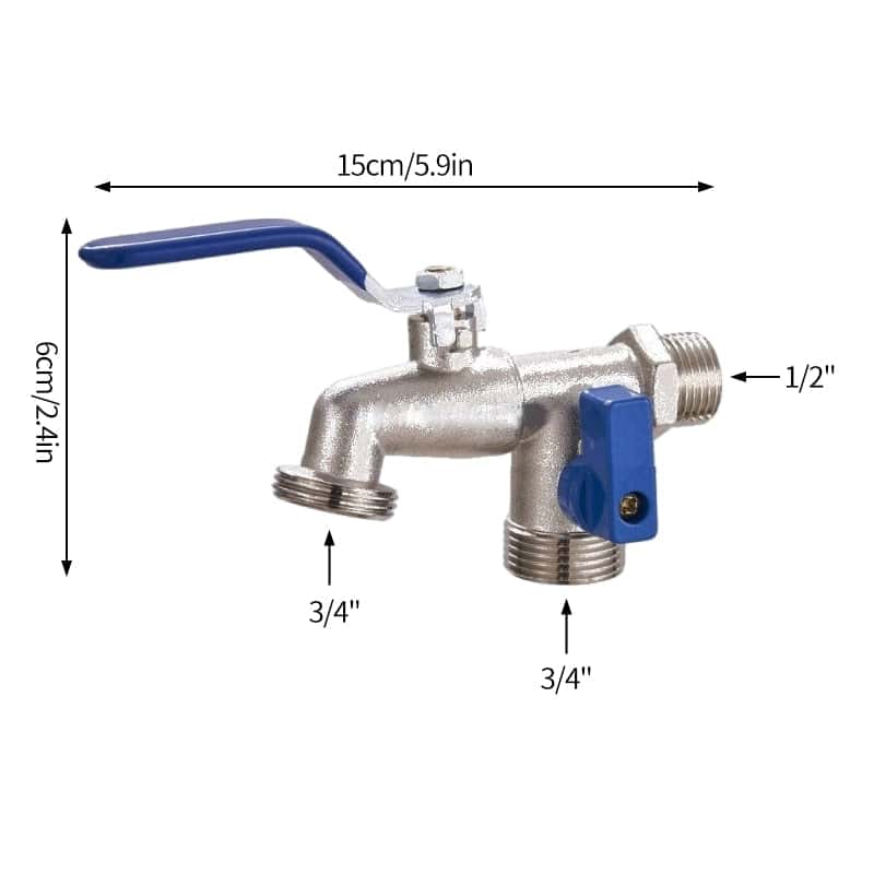 Buitenkraan voor tuin met dubbele uitgangen - Zilver s686add010d2b48ca9627d643bedfa5615 bc561357 21df 4d6c 8ee9 7f80851d85aa