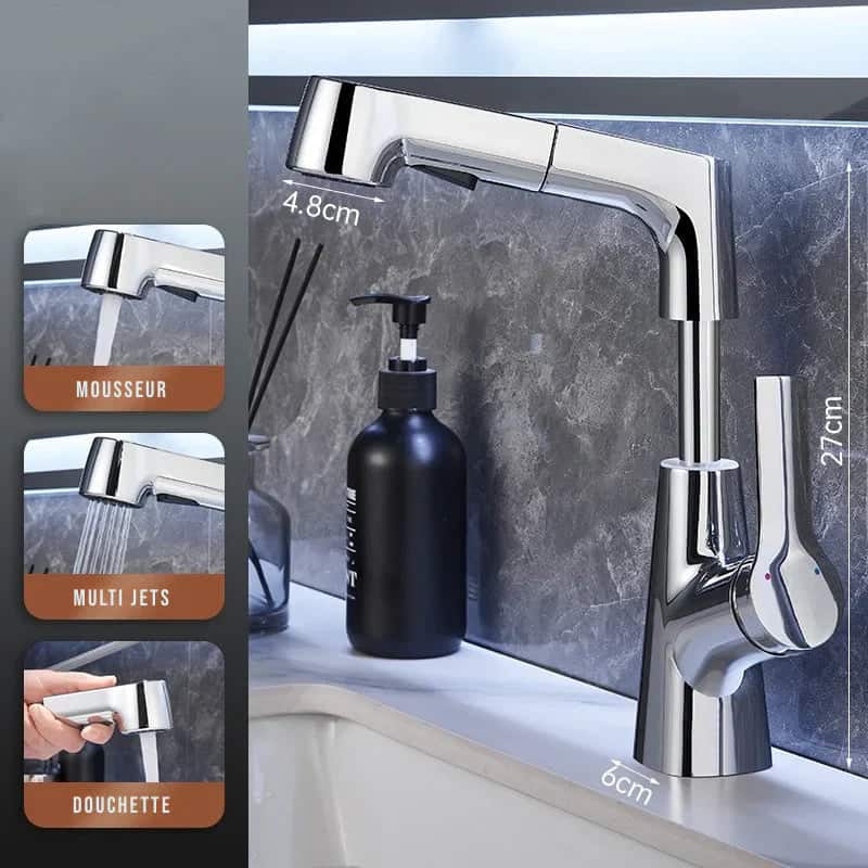 Flexibele keukenkraan met sproeikop en verstelbare hoogte - Zilverkleurig sf4728a83d54a481fa4864588d0fd2c173 73f04bed 8c14 4700 91be 24f4bc6d6647