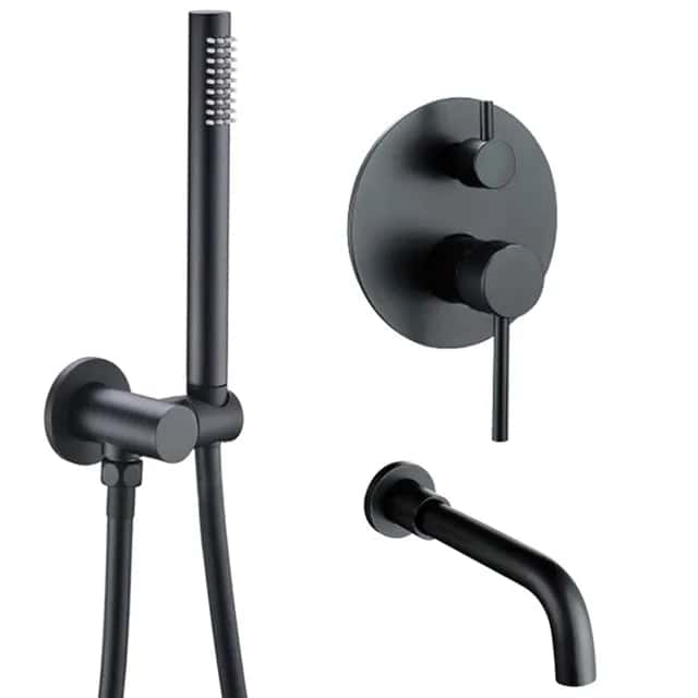 Inbouw badkraan met ronde handdouche - Zwart h4a1579b46e3c44a0a42fd2af23a4bcc8v 7072cc74 f26a 4514 bffb 8e94f16677f9