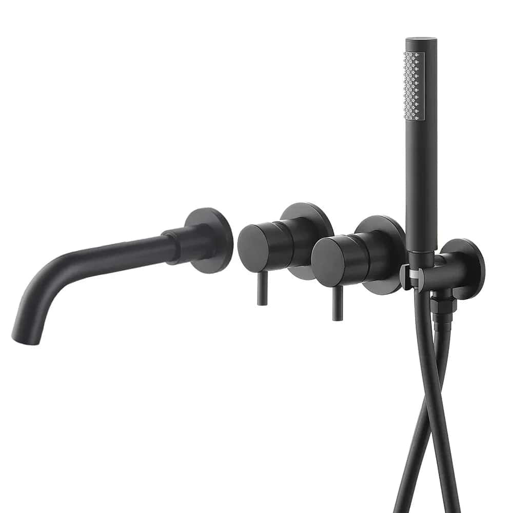 Inbouw muurbadkraan met handdouche voor de badkamer - Zwart - Messing c 986d1006 abc6 4ed9 95fe 90ca2ba85fc0