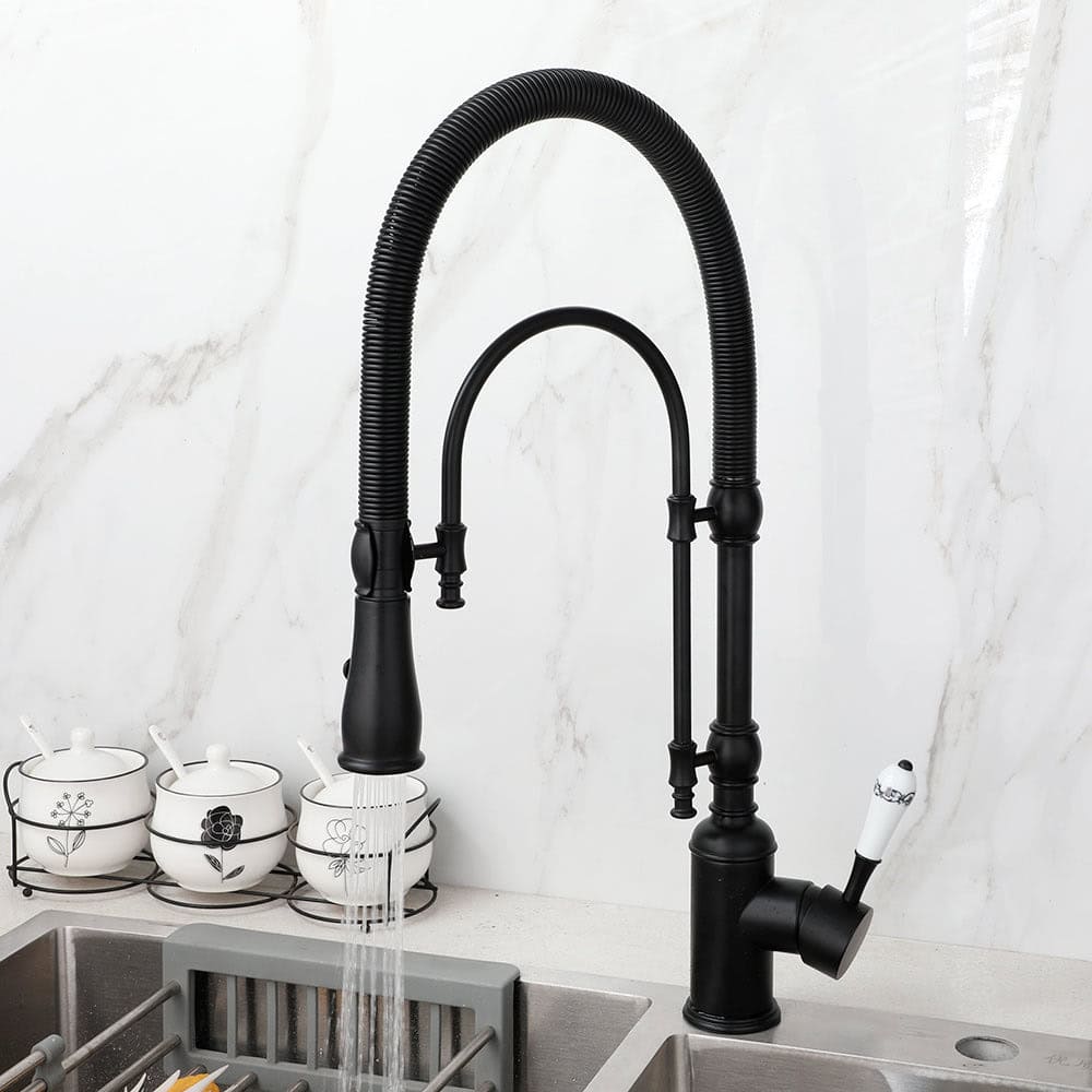 Keukenkraan gootsteen met handdouche retro keramische handgreep - Zwart - Messing sd844a7afc5c6495d969e131e7d287056g 43971a34 84d5 4909 8c9d f53d1dada13a