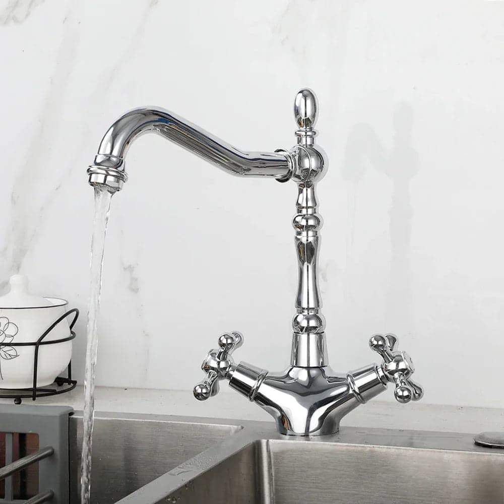 Keukenkraan gootsteen retro dubbele handvatten - Zilver - Messing s8dbdfa2d92c844fdab3b644c91f6392f7 acb868e9 fdf4 499f 89e1 2467ea9a9f7b