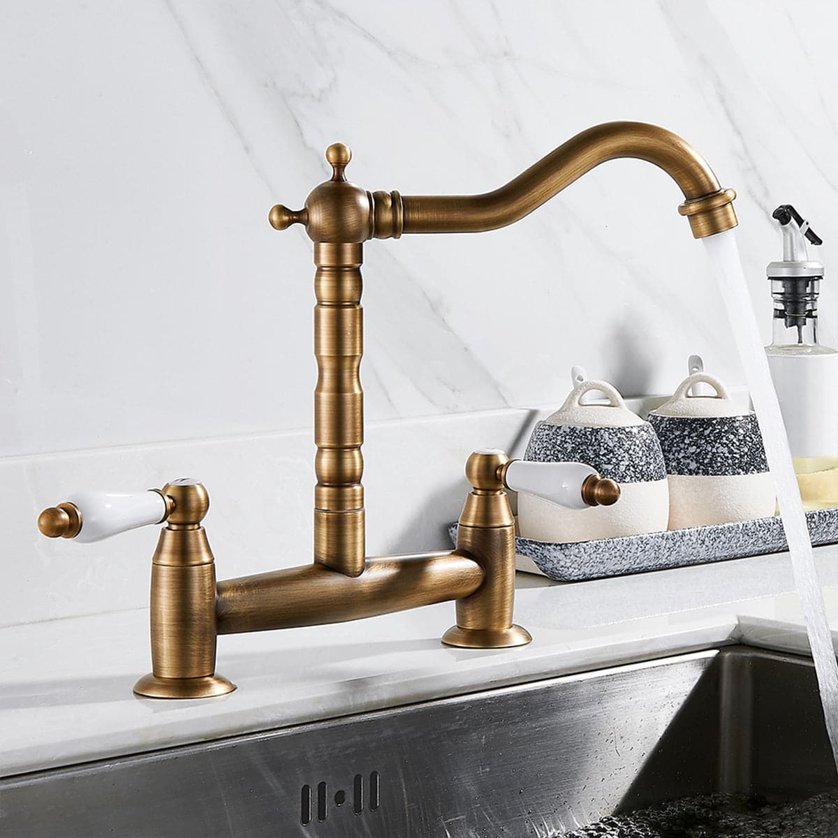 Keukenkraan gootsteen vintage keramische handvatten retro - Goud - Messing s78cdcff2deb94730a3bf1c18b6868d54e 2709348e a0ea 4841 be13 90fb3d5890cd