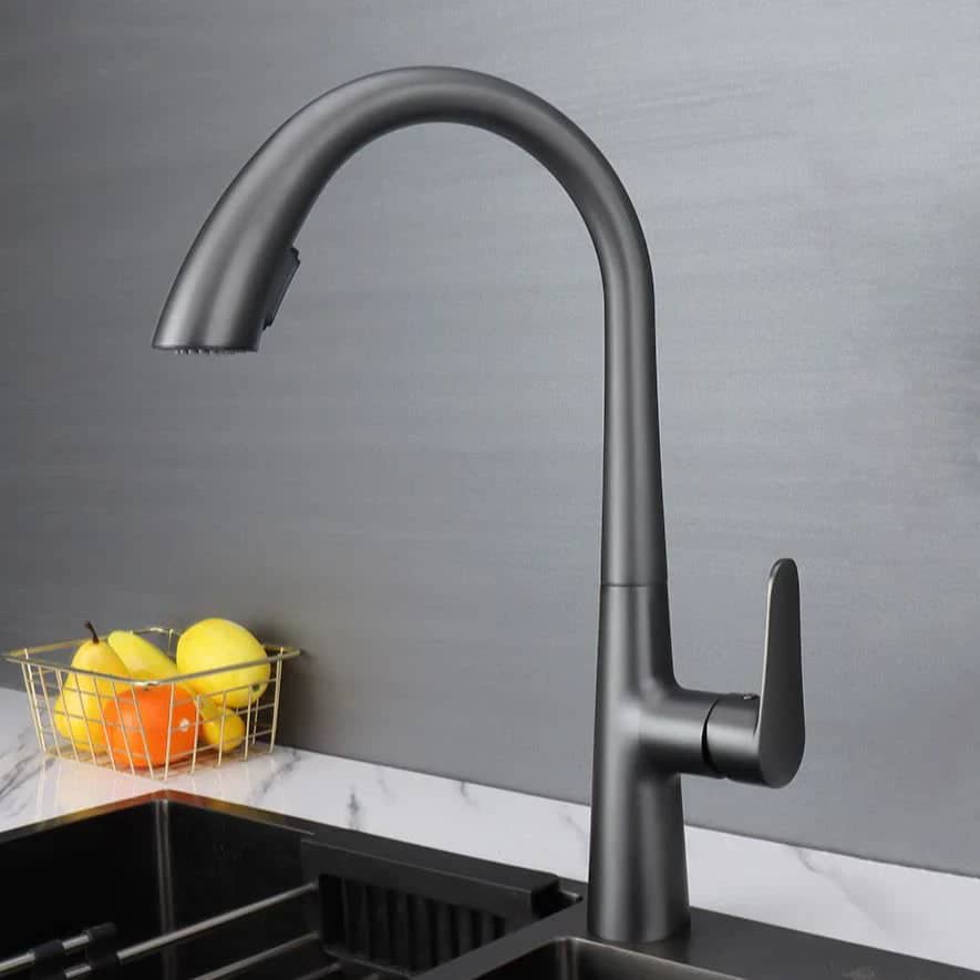Keukenkraan mengkraan met afgerond ontwerp en flexibele handdouche - Zilverkleurig 32 69e4d034 c2ed 41b7 8fea 25d03a171b15