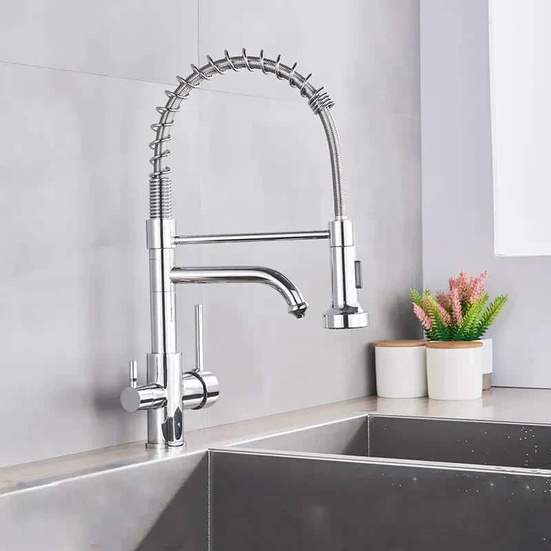 Keukenkraan met mengkraan, douchekop en waterzuiveraar - Zilver - Messing image7 1a96e1a0 092b 4fa7 9a52 dca064dc6717