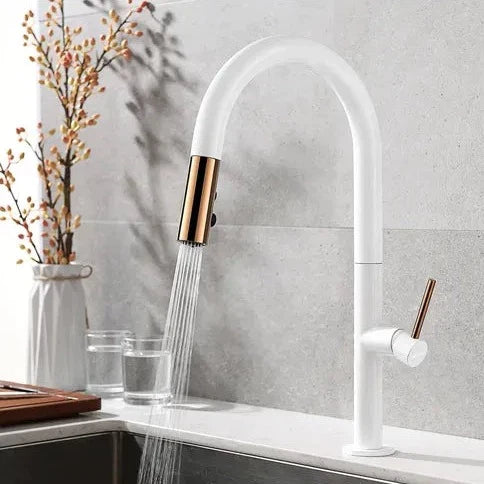 Keukenkraan met roze gouden handdouche - Wit - Messing htb10u9ycbod3kvjszffq6an9pxav 58284ec4 629c 4d2f b683 66a3f92ca73a