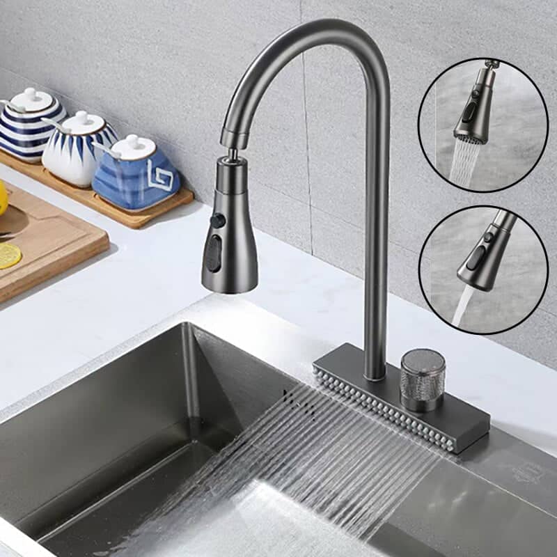 Keukenkraan met waterval en multi-jet handdouche - Zilverkleurig s370637d647c14a80bae461edbba13c57e 4a101cf8 1246 4a28 a4a4 76042de4d6d3