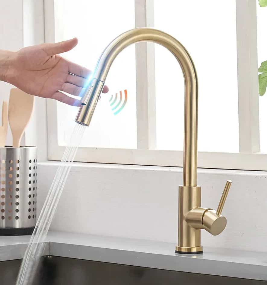 Keukenkraan ontwerp mengkraan aanraakgevoelig draaibaar - Goud image7 2b4a609e 2f6c 48a8 af56 ddf317ceeb21