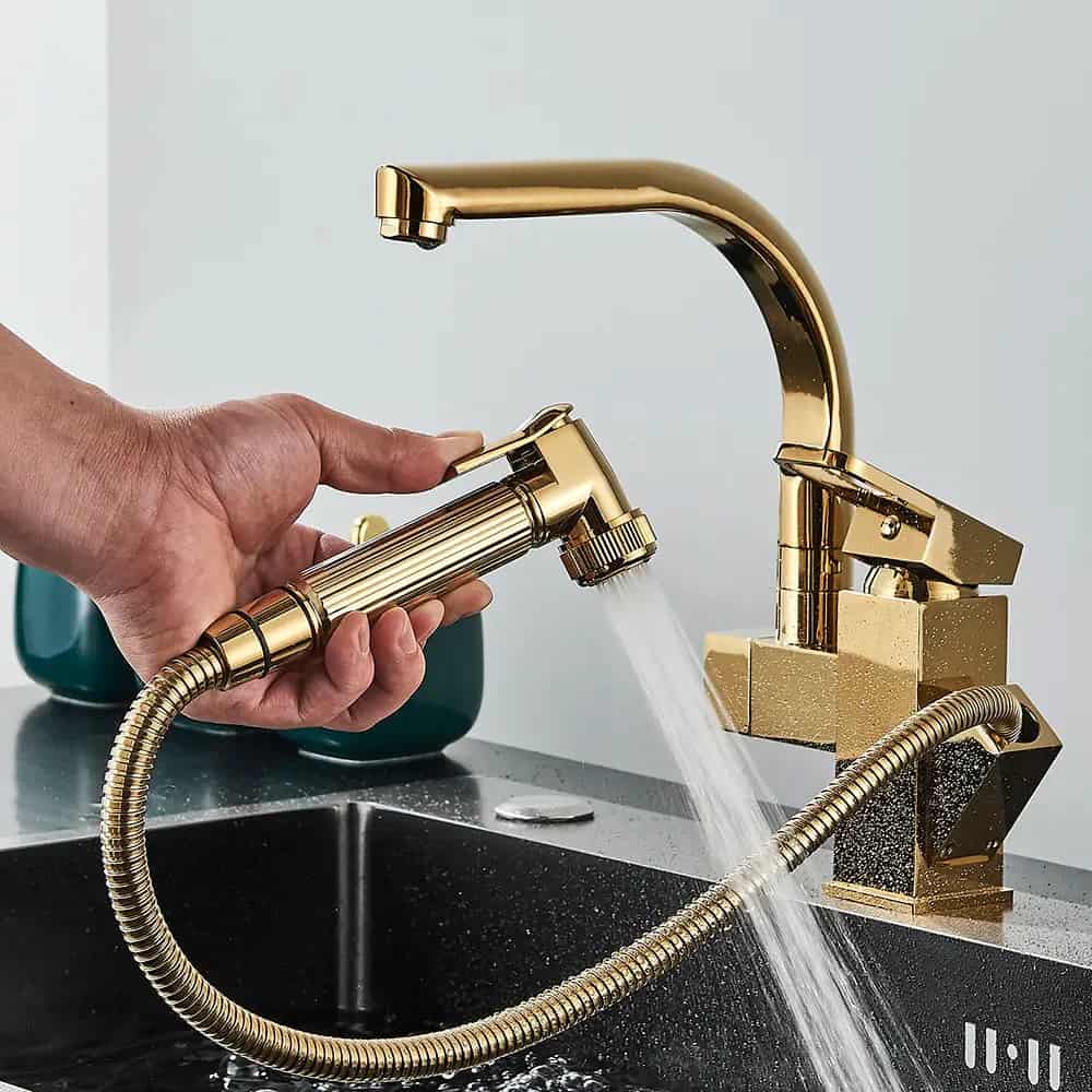 Keukenkraan ontwerp mengkraan flexibele sproeikop pistool - Goud - Messing 6 78afc5dd 0d86 45b1 ba94 20719c3dfcb8