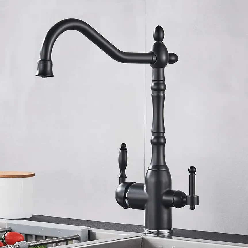 Keukenkraan retro mengkraan waterzuiveraar - Zwart - Messing image7 4ca8fae9 7b71 43bb 9ec1 9fd4c9a43550