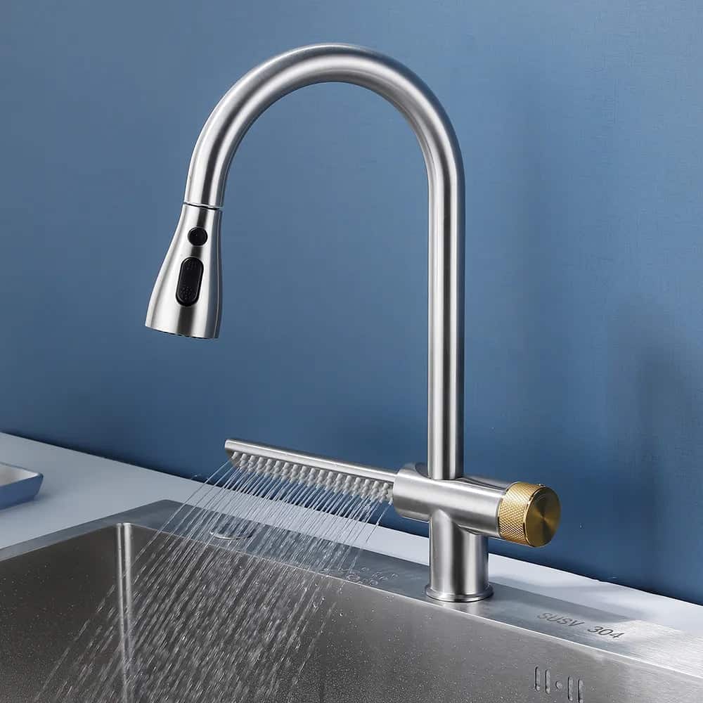 Keukenkraan waterval flexibele sproeikop - Zilver - Messing s6b58341a8799451a9bd712078c92f1dai 7a2a8c69 b526 4ab9 b134 c1fef8b98d2a