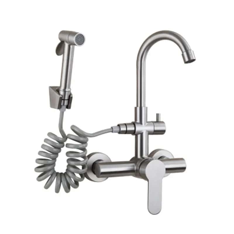 Keukenwandkraan voor inbouwspoelbak met uittrekbare sproeikop - Zilverkleurig sc4b351cbc2224314bdfb74ffd6263d55o c3fcd3c6 3880 4ad2 afd8 1b10fb5dc688