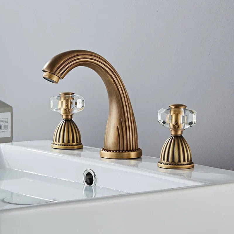 Klassieke retro badkamerkraan met dubbele handvatten en strass - Goud - Messing hc6595904c6e54fab85d163fbea806237o 21f686a9 b42c 45de 843d ce7188c8d116