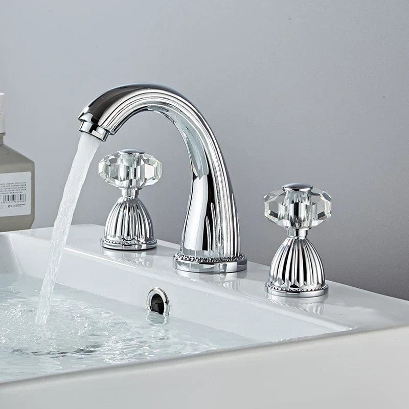 Klassieke retro badkamerkraan met dubbele handvatten en strass - Zilver - Messing hd02cda13dc6948f0bc3d2b455274e0e2v 576934e2 5591 45d6 8dbd ae6efa3355bd