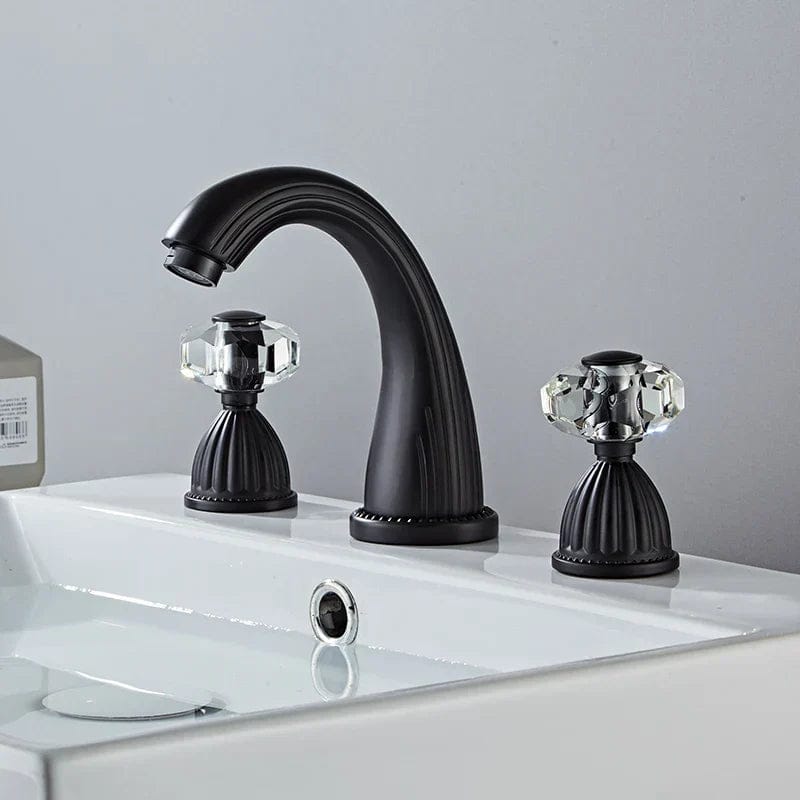Klassieke retro badkamerkraan met dubbele handvatten en strass - Zwart - Messing h1a512eac0ac74a85999a73fbdff823e66 16389849 8e9f 452d 8c60 f373cdb940f1