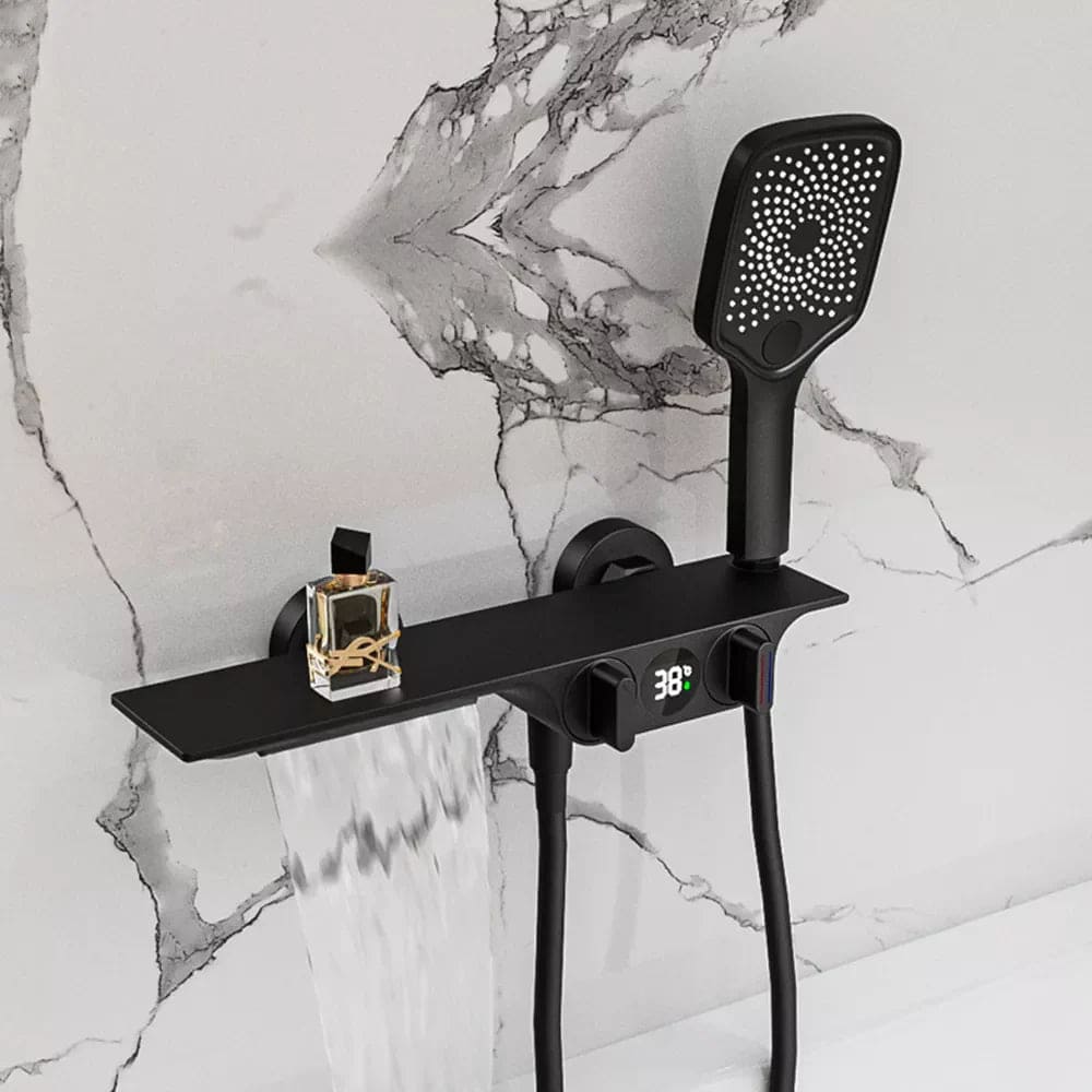 Kraan badkamer bad waterval handdouche digitale display - Zwart - Messing 1 4498eb9a 5741 4b06 b9de e0eeb09ca112