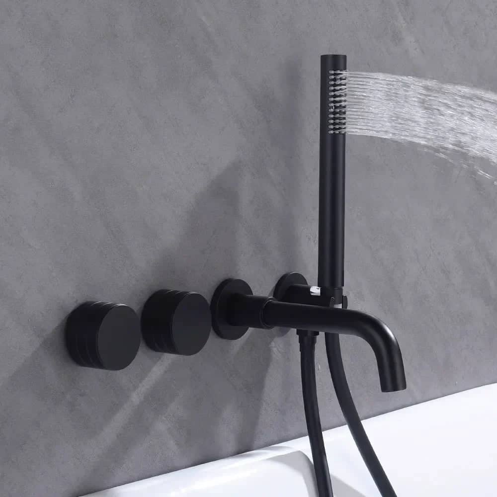 Kraan badkamer minimalistische wandgemonteerde inbouw handdouche - Zwart - Messing 7 5ddb9cba 0179 4c68 aff3 f774a097cc06