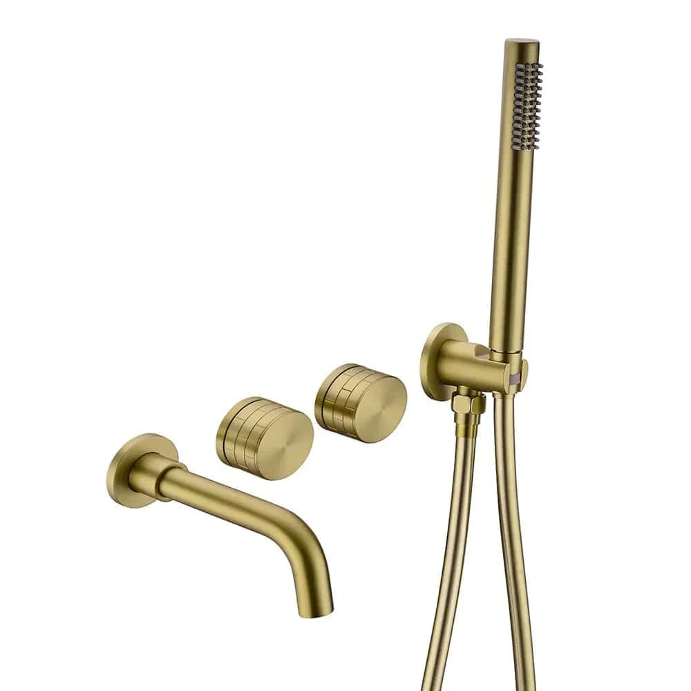 Kraan badkamer minimalistische wandmontage inbouw handdouche - Goud - Messing 10 dda00845 b129 4b63 84b2 89189d733313