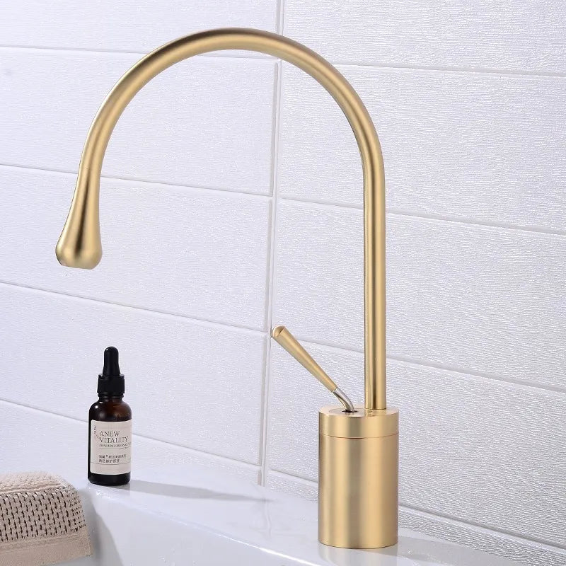 Kraan badkamer wastafel afgerond druppelontwerp - Goud - Messing s7ae8d986956248b1b958f7ad7c44cd49f 681a1b2a 3187 4662 837c 440118773c4c