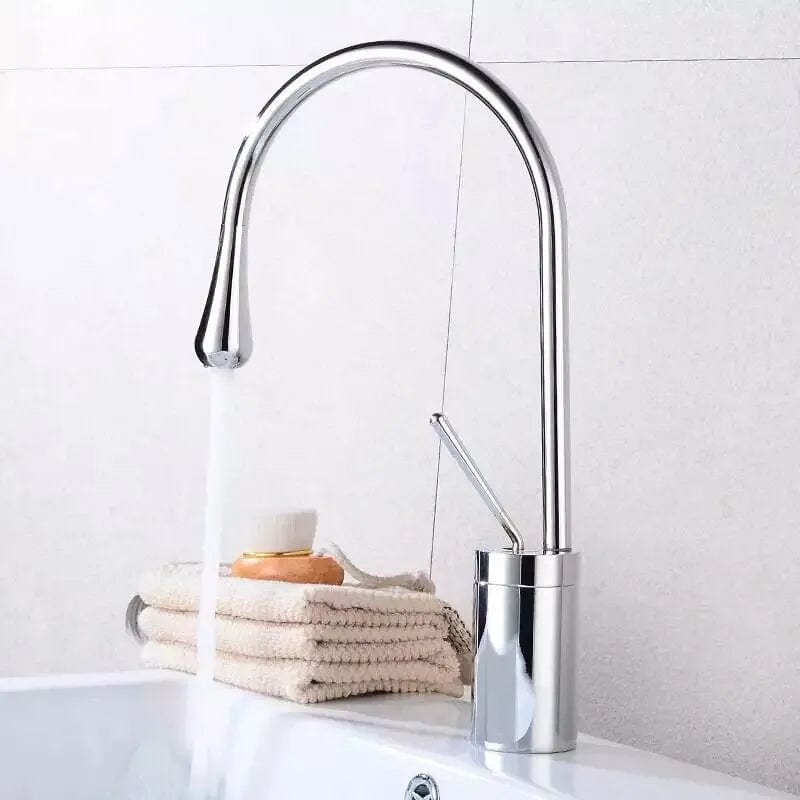 Kraan badkamer wastafel afgerond druppelontwerp - Zilver - Messing s62a8afadbddf45cab4d98e7adf847b82f f21ae232 c149 4c1c a885 2b34872ddce6