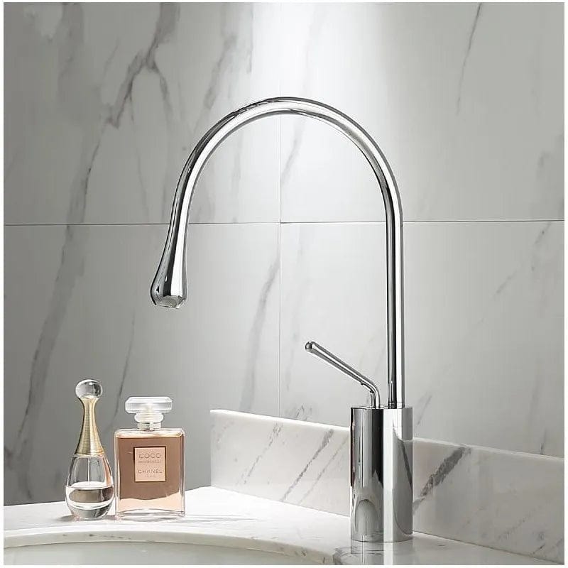Kraan badkamer wastafel afgerond druppelontwerp - Zilver - Messing sec5d47a5f0c04f618fac91659f31e624w fbfea94d 0732 420d b491 e128ed81d24b