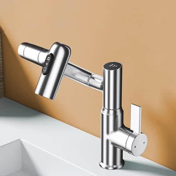 Kraan badkamer wastafel digitale temperatuurweergave draaibaar 3 stralen - Zilver 18 cb360af3 46ee 499a 8e74 397c75a5222b