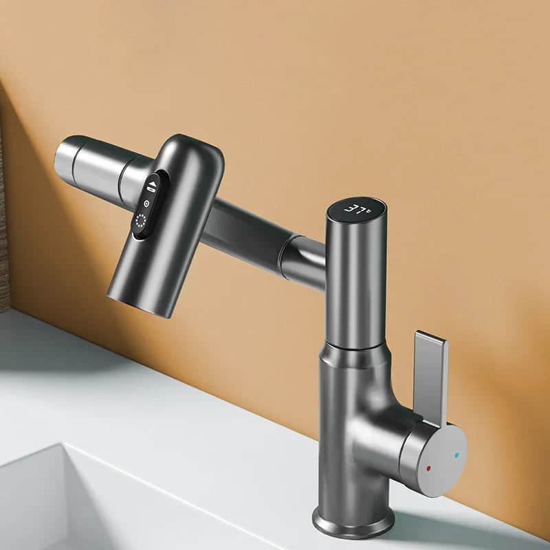 Kraan badkamer wastafel digitale temperatuurweergave draaibaar 3 stralen - Zilver 16 a9527041 446b 4b55 83da e5ee458e3b7c