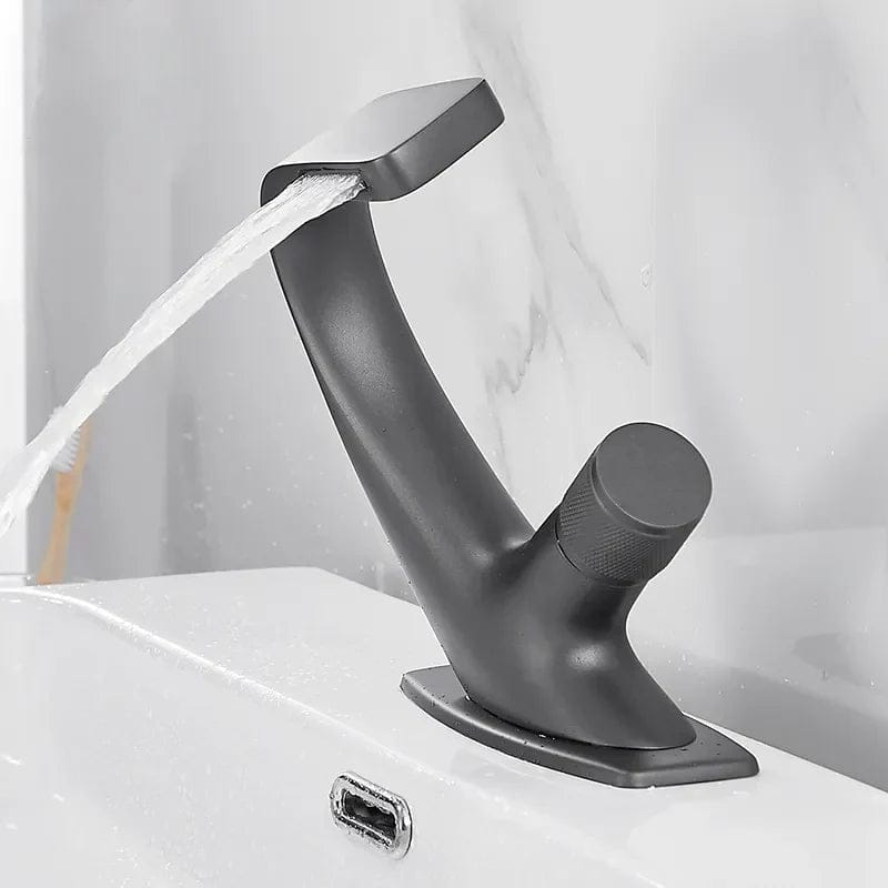 Kraan badkamer wastafel gebogen mengkraan knop - Wit - Messing image0 696cebc3 5b8a 41cc a902 06a6cd411b96