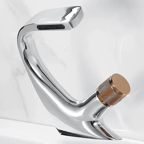 Kraan badkamer wastafel gebogen mengkraan knop - Zilver - Messing image6 9352fda9 a3e8 4acd bd97 0a08443c528d