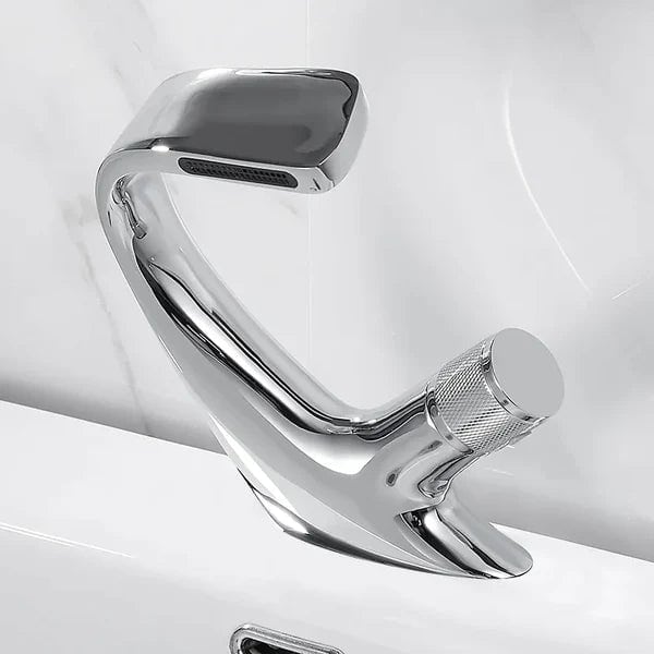 Kraan badkamer wastafel gebogen mengkraan knop - Zilver - Messing image7 faa29c74 f9df 45c5 8d50 b3b73b9e043d