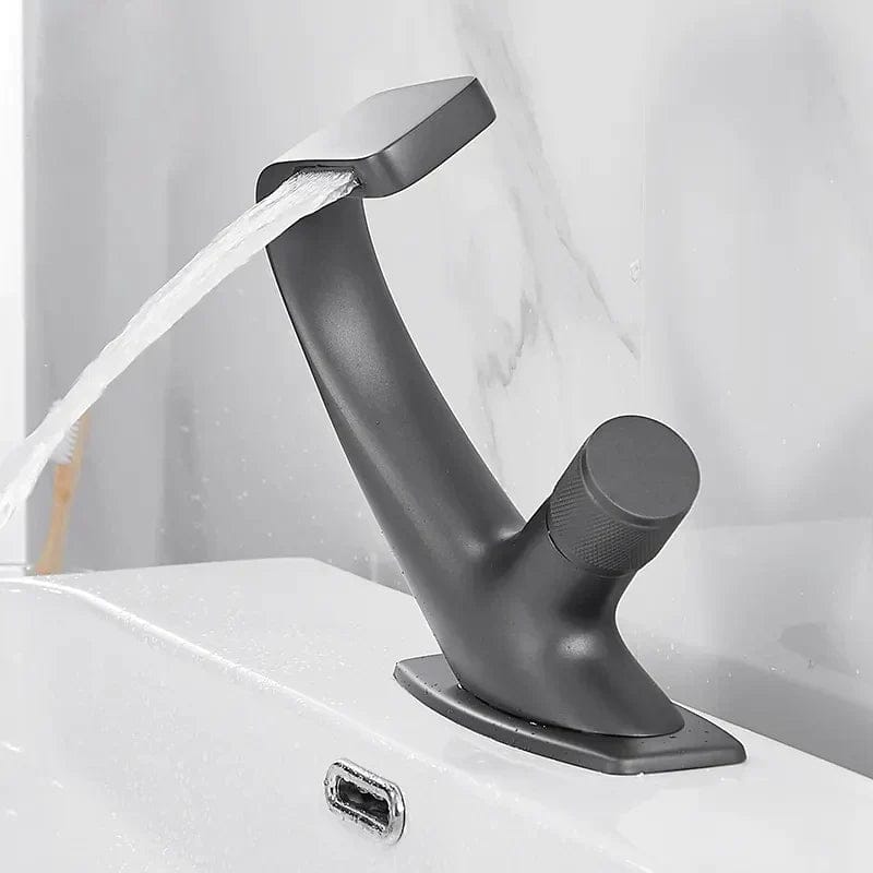 Kraan badkamer wastafel gebogen mengkraan knop - Zilver - Messing image0 09fa0029 87a7 4809 afae f0a727504095
