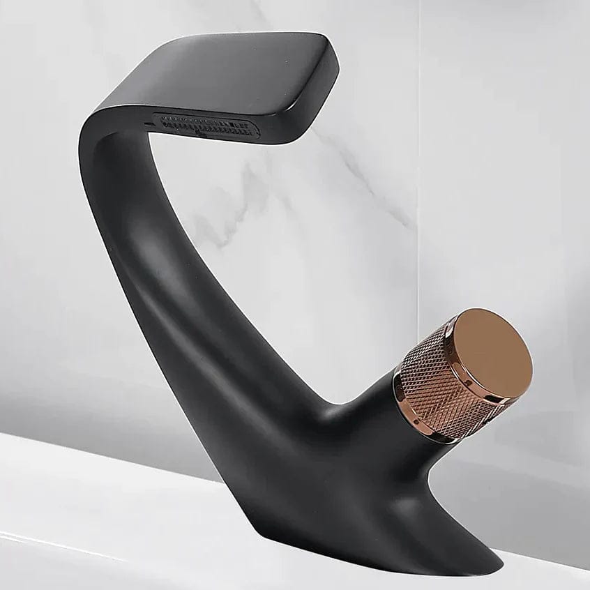 Kraan badkamer wastafel gebogen mengkraan knop - Zwart - Messing image8 69bddbb2 c50a 48a3 8e64 3a97e69892db