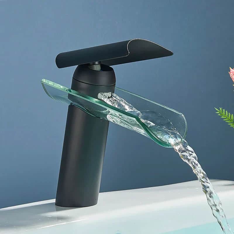 Kraan badkamer wastafel glazen waterval - Zwart - Messing h8a45e5da418c4ac4bc7dc4ebbc536b5ep 1387474b 724b 48ba 92d3 e69db3ef4eaa