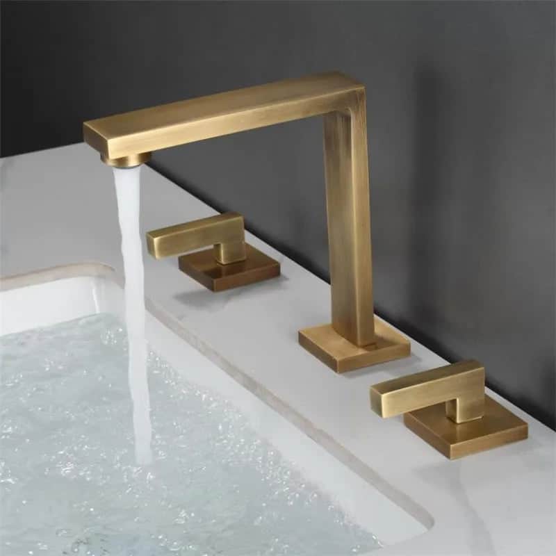 Kraan badkamer wastafel met verspringende handvatten - Goud - Messing sab442eb2b1dd4edfa9c56afe9a16f0feb 5693db10 3e97 49a9 bf94 afd9e4130fca