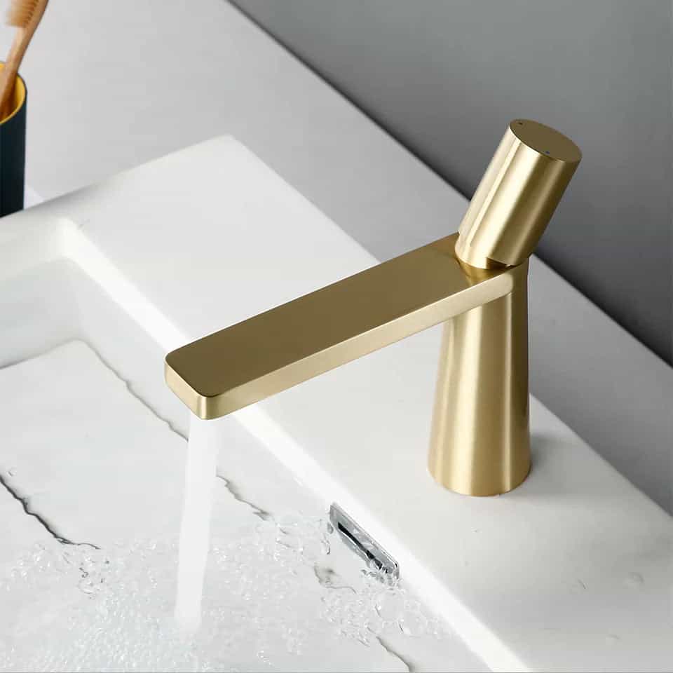 Kraan badkamer wastafel minimalistisch geometrisch ontwerp - Goud - Messing 15 01f7f987 9c81 436b 9d5d 7f40bec30a7f