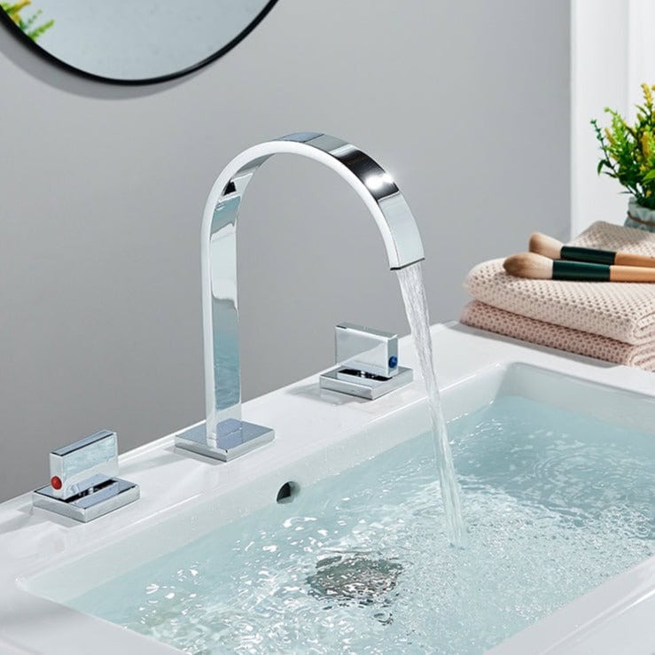 Kraan badkamer wastafel minimalistisch uitlopende handvatten - Zilver - Messing h7836c5cf8e334e4e938325fec52fa3deh 9d373629 3fe3 4476 b42f 0c245c4308b0