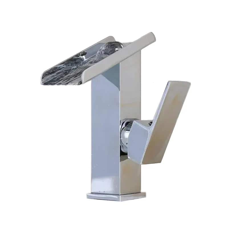 Kraan badkamer wastafel rechthoekig watervalontwerp - Zilver - Messing image6 copie 00e47925 839d 4847 a4c8 ceb36e7990e5