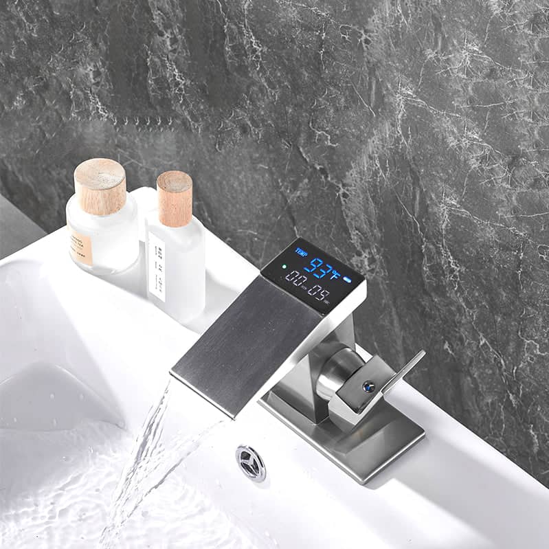 Kraan badkamer wastafel thermostatisch met digitale display - Zilver - Messing image15 copie2 4883e16d dbe7 4929 95fb d4705301661a