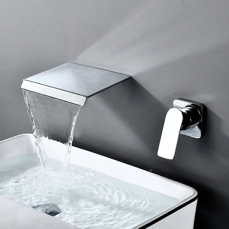 Kraan badkamer wastafel wandmontage waterval - Zilver - Messing h1f78ca3235574e2bb70e0d9def180e12d 4dc5f495 c832 48db 8aa1 6e445ea69e2e