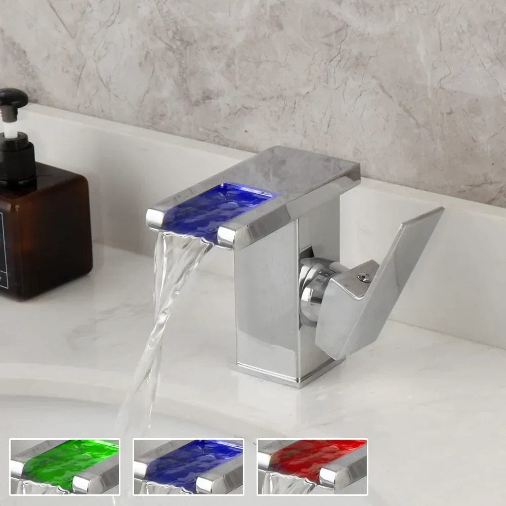 Kraan badkamer wastafel waterval ontwerp led temperatuur - Zilverkleurig 4 8dccfcb0 df91 490f b50d 728917fee43a