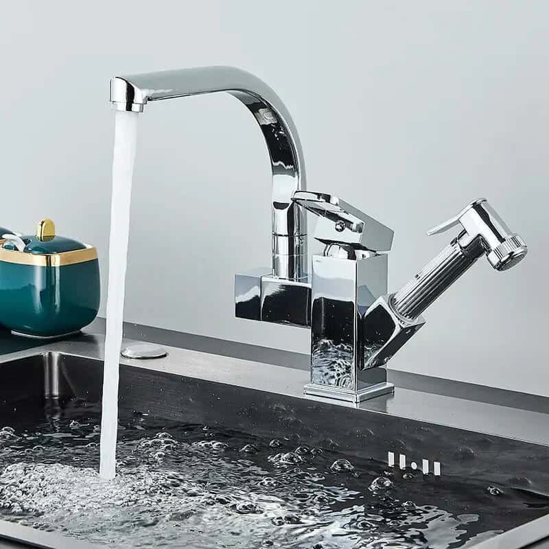 Kraan keuken gootsteen design mengkraan flexibele sproeikop pistool - Zilver - Messing 29 0918c201 f121 4a19 b36a ae80c46633e4