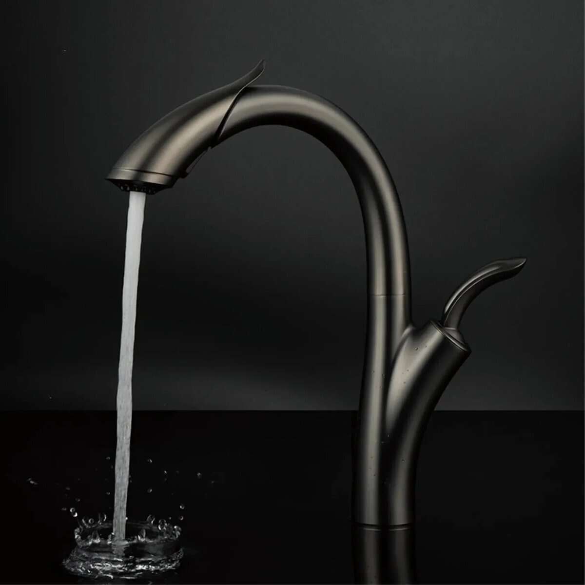 Kraan keuken gootsteen flexibel design met handdouche - Zwart - Messing image0 cd698db7 c197 44df bc91 58e135dc0576