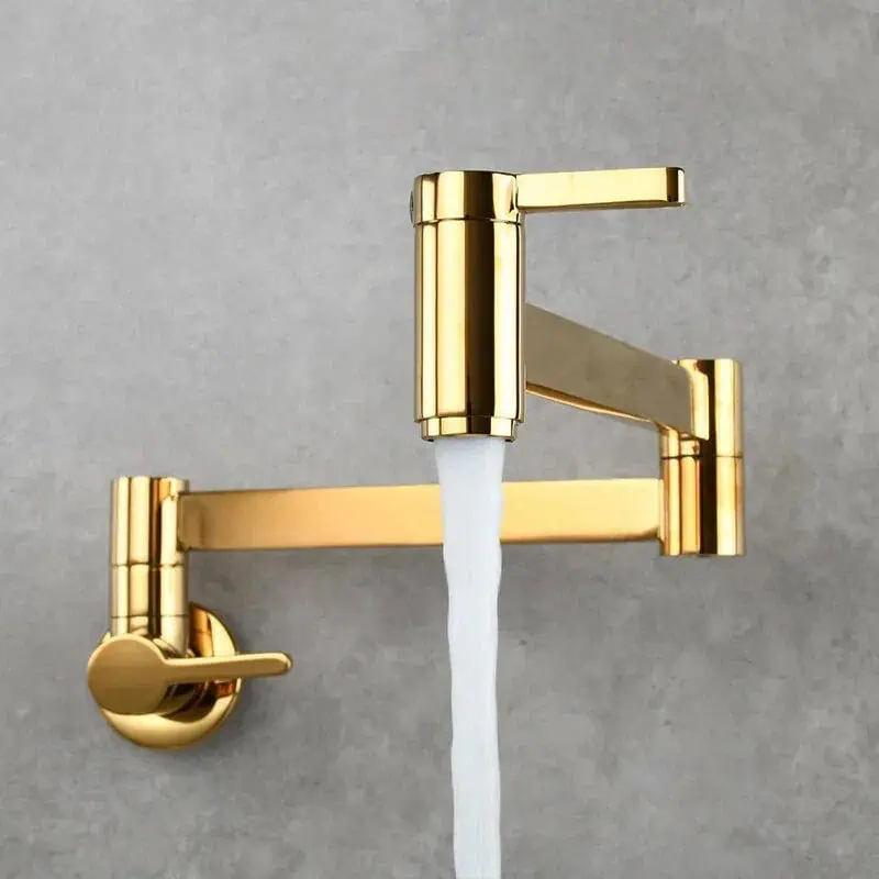 Kraan keuken gootsteen koud water opklapbaar wandmontage inbouw - Goud - Messing 9 6c4c4b60 7793 40cb 8ecc 01024745c275