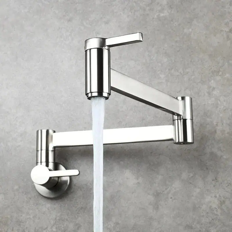 Kraan keuken gootsteen koud water opklapbaar wandmontage inbouw - Zilver - Messing 5 05675e3d 67d4 4cd3 9aca f1ea03b56814