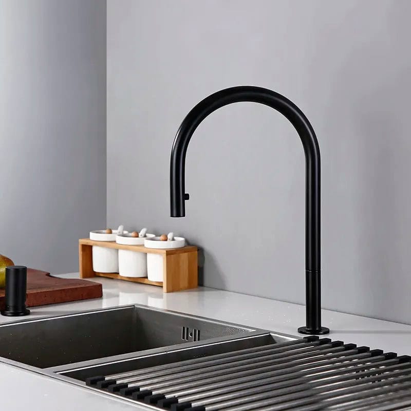 Kraan minimalistische flexibele keuken gootsteen mixer uitlopend - Zwart - Messing hf06a082e40d14e7b83924ae47acbf1363 ef302012 7cf8 43d3 a04c f6a2ed2283f8