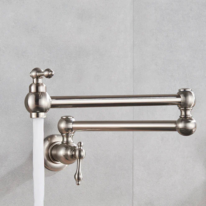 Kraan voor keukengootsteen, inklapbaar, retro, wandmontage, inbouw - Zilver - Messing 31 e56adfb0 d2da 4193 aee5 1f08b7312405